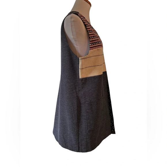 Sanctuary “Summer in the City” Colorblock Patchwork Tunic Vest Slits Open Front - Picture 4 of 7